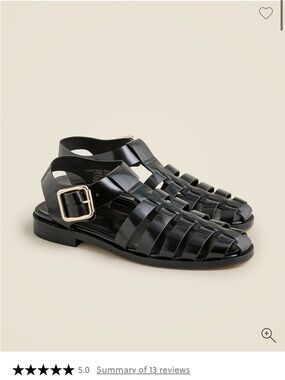 J. Crew winona patent Leather Fisherman Sandals with Gold Buckle